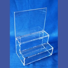 REPISA ESCALERA pegada 2 bases con cartel 200 x 150 mm<br>Medidas: 200 x 120 x 120 mm<br>